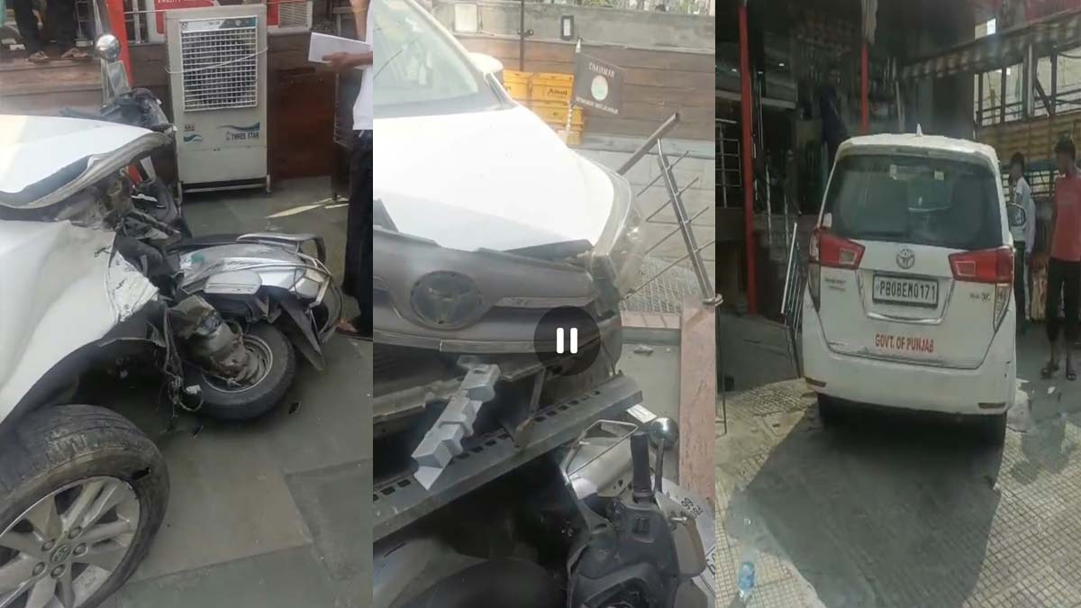 जालंधर में सरकारी इनोवा का एक्सीडेंट, चेयरमैन की गाड़ी हादसे का शिकार