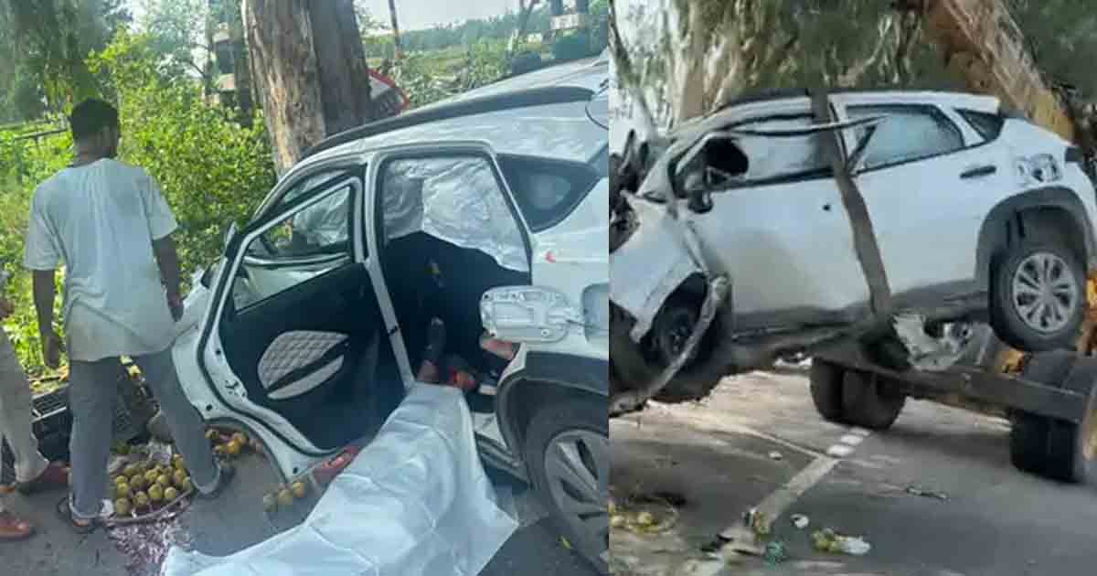 Accident News: स्पीड में दौड़ रही कार हुई बेकाबू, पेड़ और रेहड़ी से टकराई; 3 लोगों की मौत