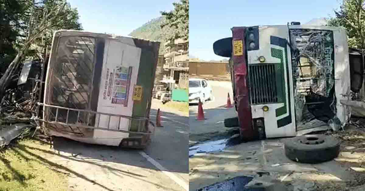Accidnet News: हिमाचल में मनाली से पठानकोट जा रही बस पलटी, ड्राइवर-कंडक्टर समेत 6 घायल