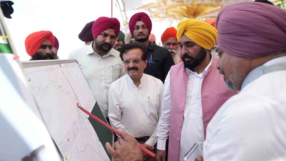 CM Mann laid foundation stone for 38-kilometer-long Dhussi Bundh link road