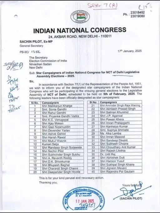 Delhi Chunav 2025: पंजाब के 3 बड़े नेताओं को कांग्रेस ने सौंपी बड़ी जिम्मेदारी, पढ़ें लिस्ट