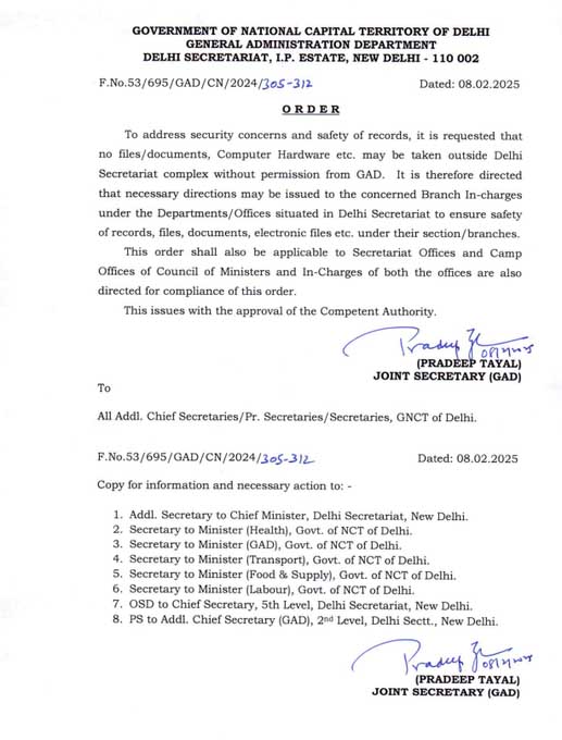 Delhi Election Result: दिल्ली सचिवालय सील,  कोई फाइल, हार्ड ड्राइव सचिवालय से नहीं जाएगी बाहर, AAP के दफ्तर में लगा ताला
