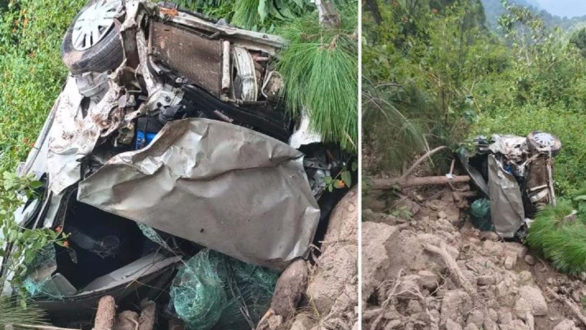 Accident News: मातम में बदली शादी की खुशियां, गहरी खाई में गिरी बारातियों की कार, 2 की मौत और 3 घायल