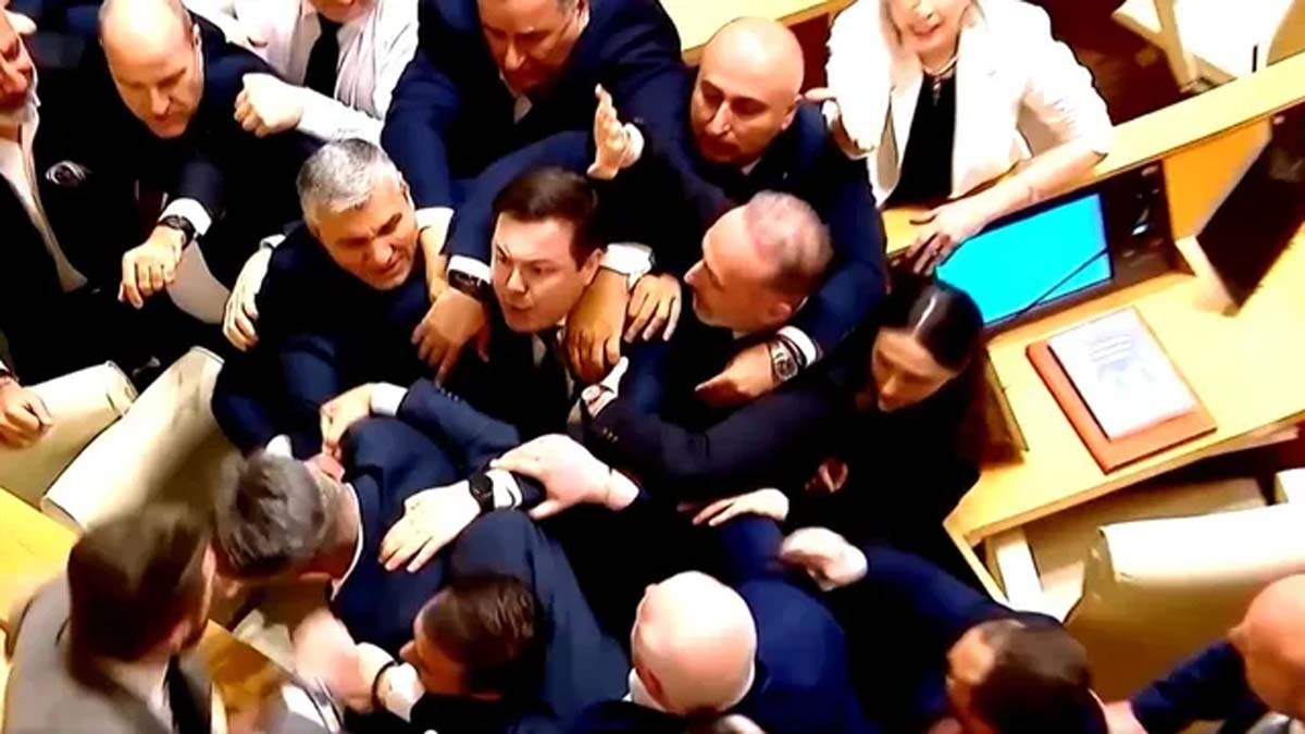 Georgia Parliament Clash