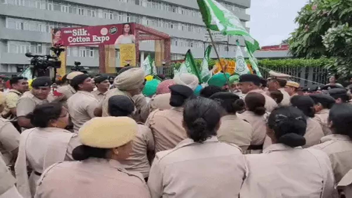 भाजपा ऑफिस का घेराव करने पहुंचे किसान