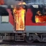 Burning train