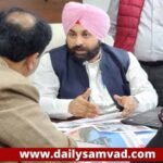 School Education Minister Harjot Singh Bains holdings meeting with PWD Officials regarding School of Eminence