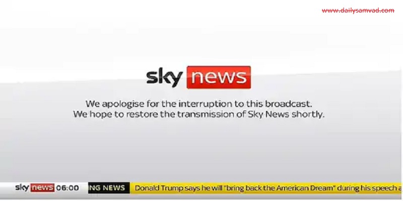 The telecast of British news channel Sky News has also stopped.