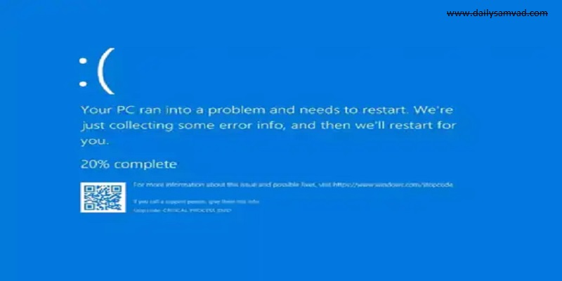 This message flashed on the computer after Microsoft's server crashed.