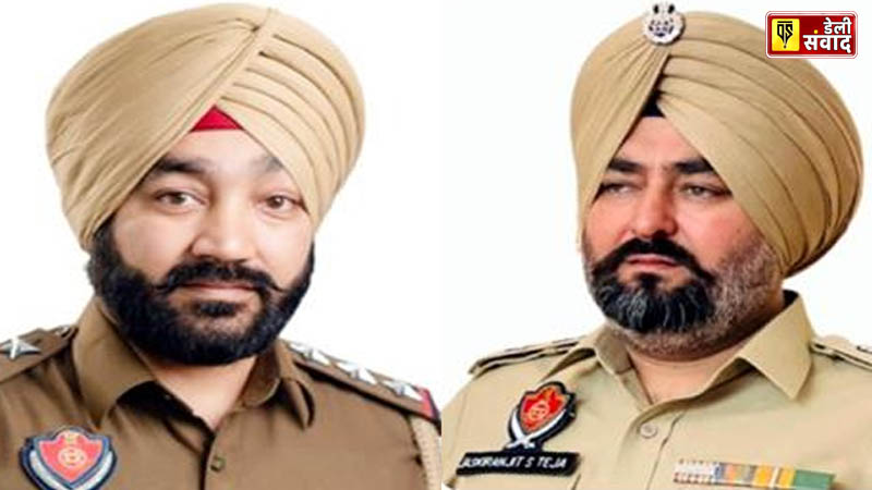 Police Commissioner Jaskiranjit Singh Teja and SHO of Cyber ​​Cell Police Station Inspector Jatinder Singh are being awarded the CM Medal