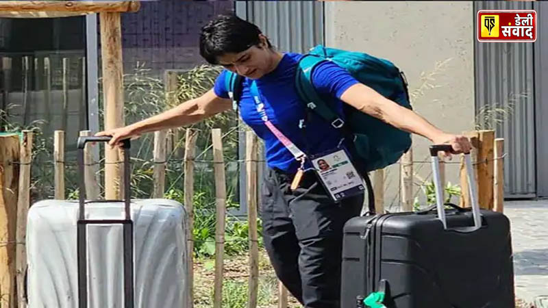 Vinesh Phogat was spotted outside the Paris Olympic Village.