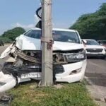 Jalalabad Aam Aadmi Party MLA Jagdeep Kamboj Goldy's car met with an accident on Bathinda-Malout road