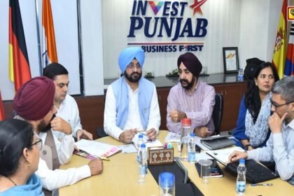 Industry Minister Tarunpreet Singh Saund held a review meeting with the General Managers of all the districts