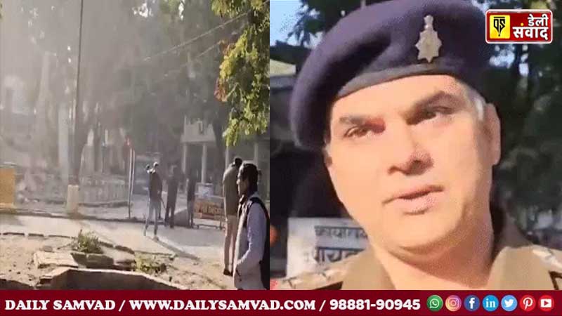 SHO Rohit of Sector-17 police station, Chandigarh, giving information about the people gathered at the spot and the accident.