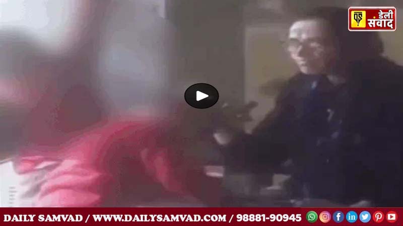 The principal pulls the child's hair.
