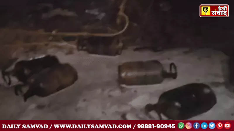 4 burnt cylinders were found in the shop