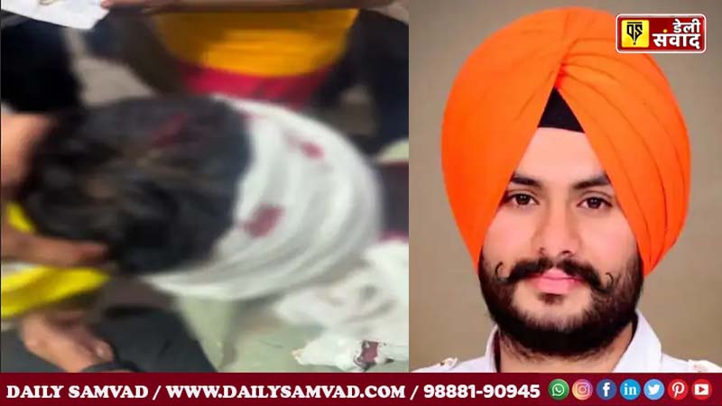 R- Businessman Gurbir Singh, injured in the attack, showing the injury on his head. & L-Congress leader Lucky Sandhu