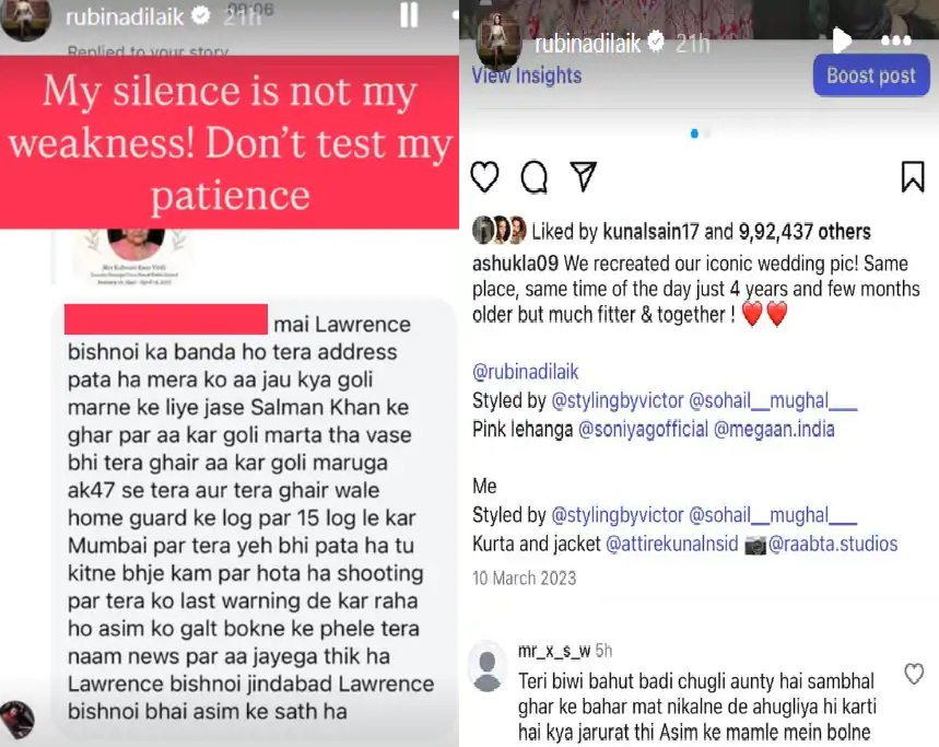 Rubina Dilaik Husband Abhinav Shukla received death threats