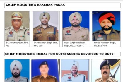 Punjab News: पंजाब पुलिस के 2 PPS अफसरों को मुख्यमंत्री रक्षक पदक, 7 PPS अफसरों को मुख्यमंत्री मैडल से किया जाएगा सम्मानित, पढ़ें नाम