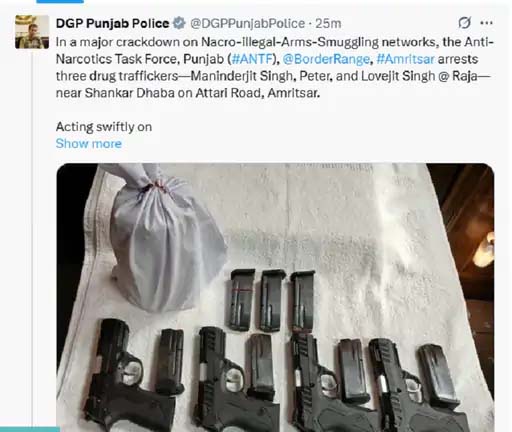 Punjab Police Arrest Three Drug Traffickers And Arms Recovered Amritsar