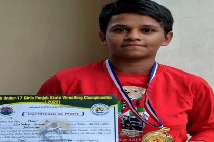 इनोसेंट हाट्र्स की मानसी का 24वीं अंडर-17 गर्ल्स पंजाब स्टेट रेसलिंग चैंपियनशिप 2022 में शानदार प्रदर्शन