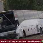 Major accident in Los Angeles, America, SUV collides with bus