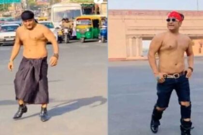 बीच सड़क पर अधनंगा होकर रील बना रहे सलमान खान के डुप्लिकेट को पुलिस ने पकड़ा