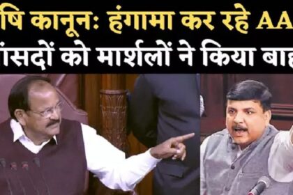 कृषि कानून: संसद में हंगामा, AAP के 3 सांसद सस्पैंड, मार्शलों ने उठाकर बाहर किया