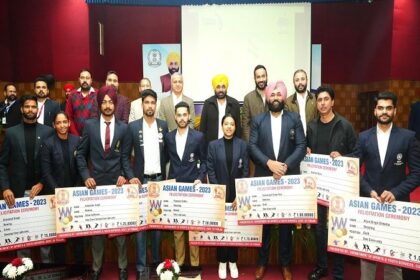 Punjab News: सीएम मान ने एशियाई और राष्ट्रीय खेलों के 168 पदक विजेताओं को 33.83 करोड़ रुपए के नकद इनाम बाँटे