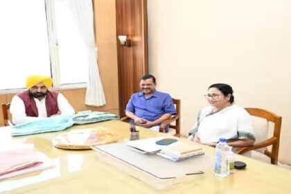 Delhi Ordinance: पंजाब के सीएम भगवंत मान और अरविंद केजरीवाल ने ममता बनर्जी से की मुलाकात