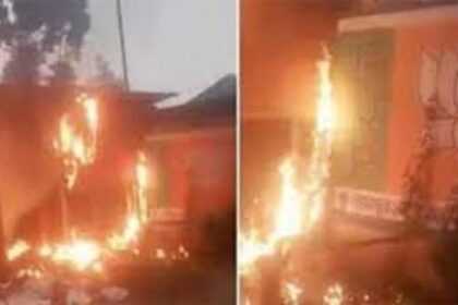 ममता बनर्जी की हार के बाद बंगाल में बवाल शुरू, दंगाइयों ने भाजपा के दफ्तर को फूंका, भगदड़