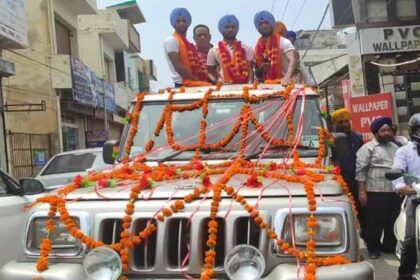 टोक्यो ओलंपिक में शानदार प्रदर्शन कर मेडल हासिल करने वाले हाकी खिलाड़ियों का जालंधर में भव्य स्वागत