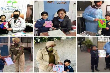 इनोकिड्स के बच्चों ने ‘थैंक यू कार्डस’ बनाकर पुलिस और डाक्टर अंकल को सौंपे, जाने वजह