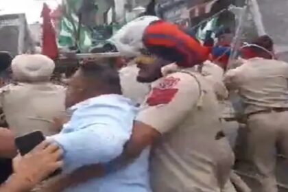 जालंधर में किसानों और पुलिस में झड़प, किसानों ने तोड़ना चाहा बैरिकेड तो पुलिस ने दिखाई सख्ती