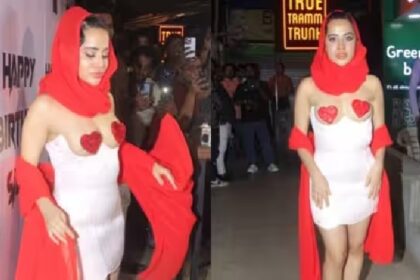 Urfi Javed Video: उर्फी ने पार की बोल्डनेस की सारी हदें, पहना रेड कलर हार्ट शेप का ब्रालेट, देखें
