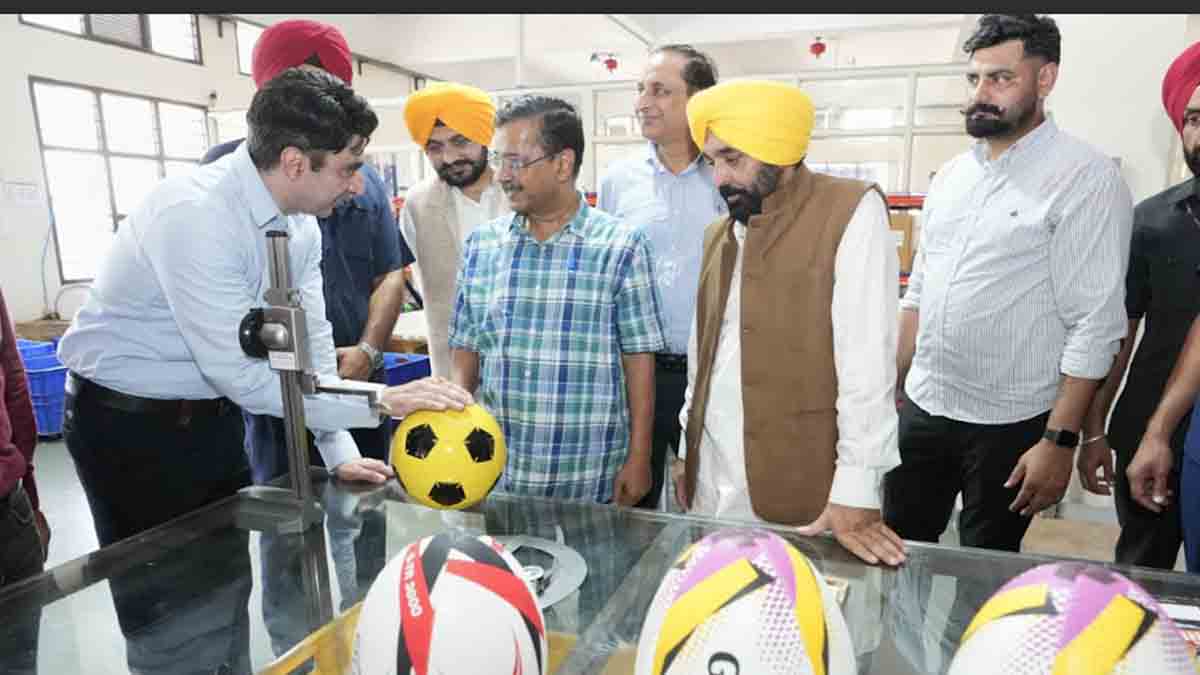 Arvind Kejriwal and CM Mann Flag off shipment Rugby Balls for Global Matches