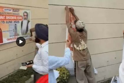 Official arguing with Barinder Singh Dhillon.