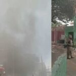 R- Breaking the wall of the factory so that the smoke collected inside could come out.