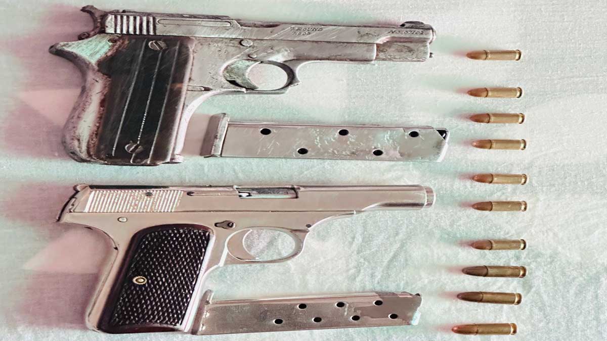 two pistols recovered