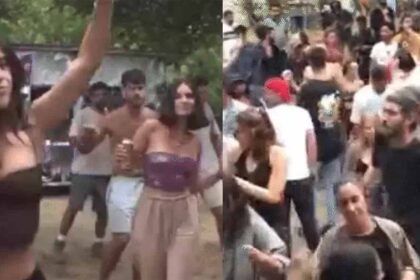 Israeli tourists smoking and dancing in Kasol, Kullu