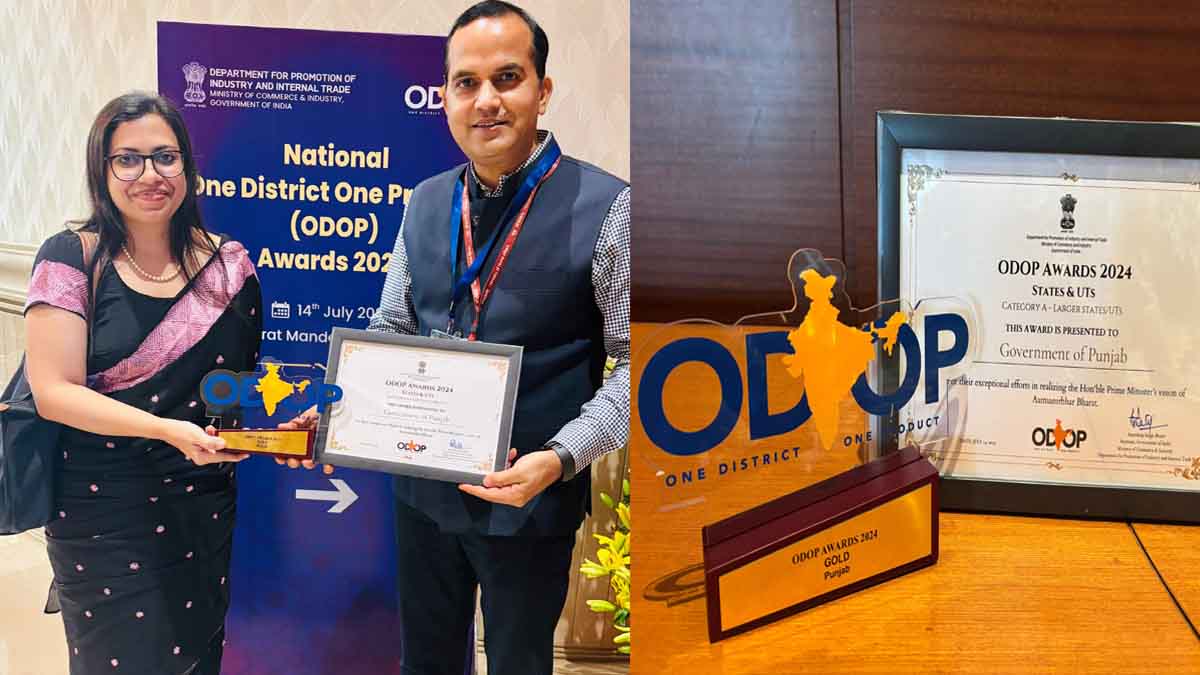 Punjab wins Gold Medal in State Category for the prestigious National One District One Product Award 2024