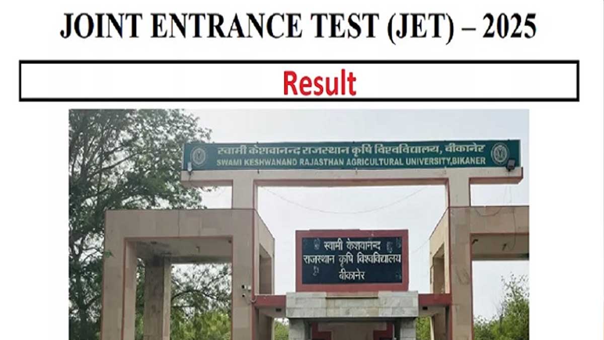 Rajasthan JET Result 2025 OUT