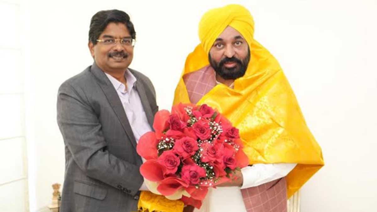 Rajya Sabha MP from Tamil Nadu Calls on Punjab CM, Extends Invitation for Prestigious Event