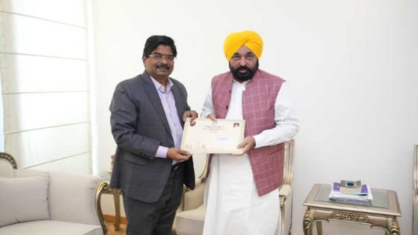 Rajya Sabha MP from Tamil Nadu Calls on Punjab CM, Extends Invitation for Prestigious Event