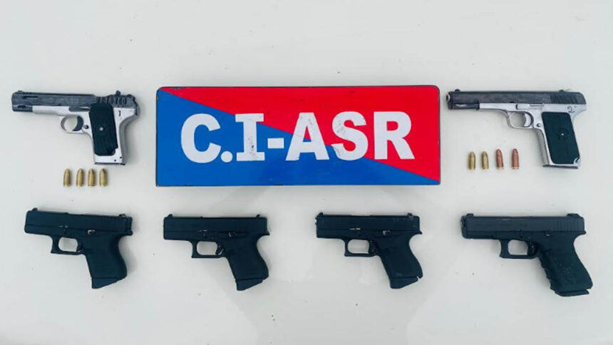 Five persons arrested with six sophisticated pistols in Amritsar