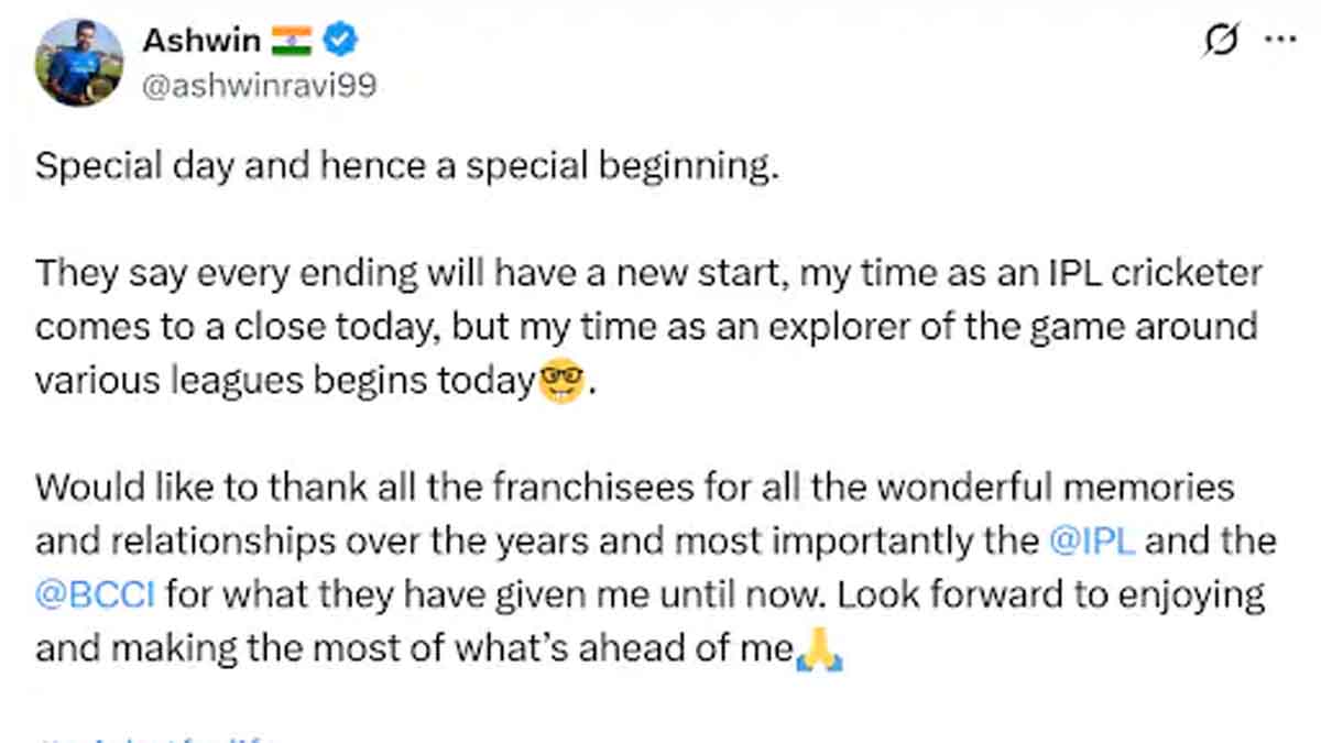 R Ashwin IPL Retirement Update