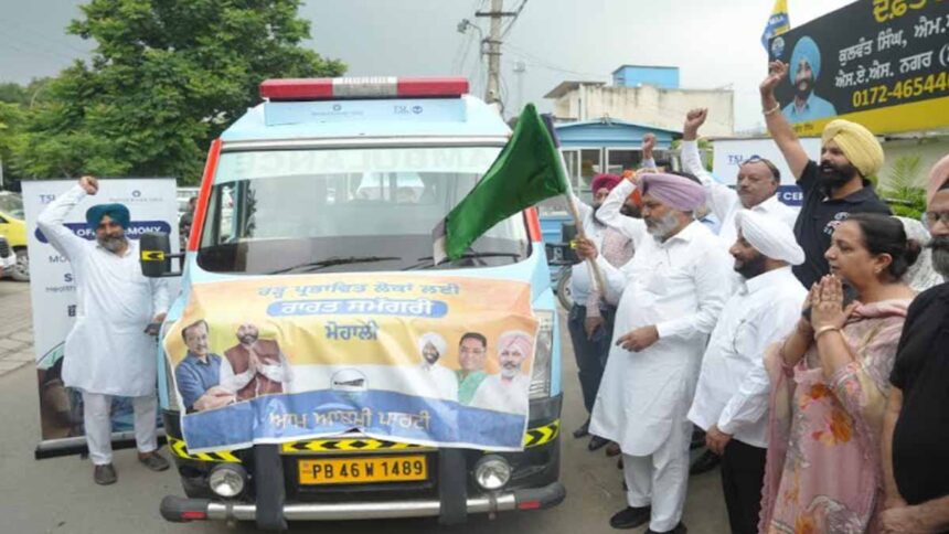 Harpal Singh Cheema flagged off ambulances for flood-affected areas