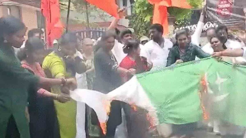 India Pakistan cricket Match Protest LIVE Photos