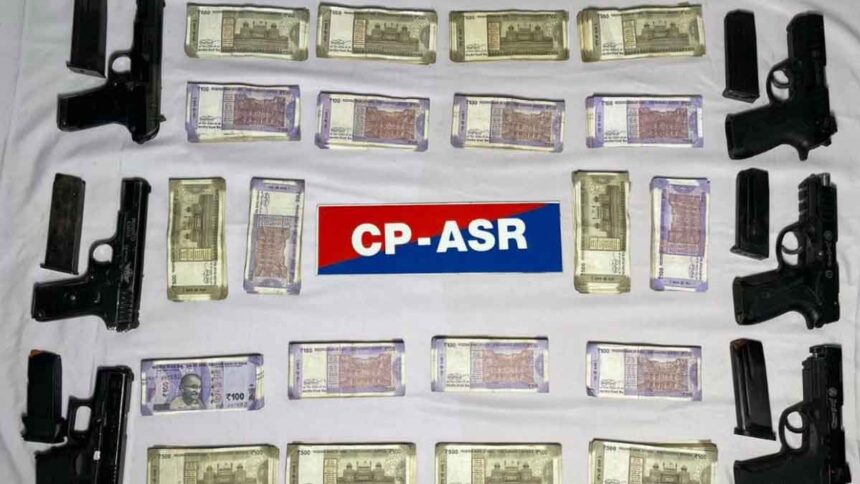 6 weapons and hawala money worth Rs 5.75 lakh recovered