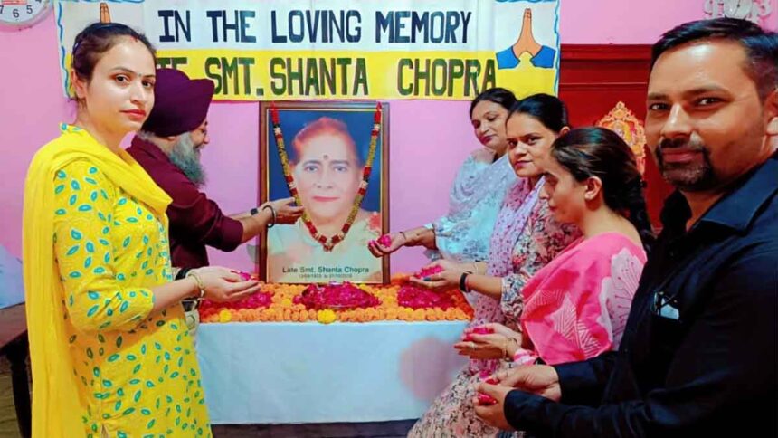 The death anniversary of the late Shanta Chopra
